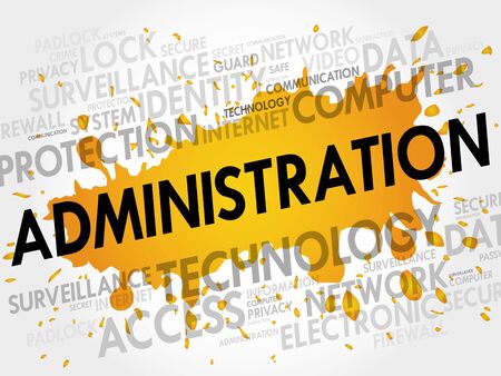ADMINISTRATION word cloud, security conceptのイラスト素材