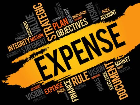 Expense word cloud, business conceptのイラスト素材