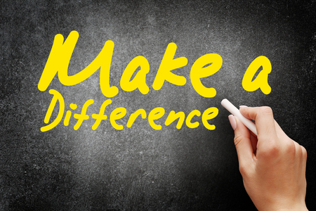 Make a Difference, business concept on blackboardの写真素材