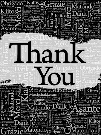 Thank You Word Cloud background in all languagesのイラスト素材