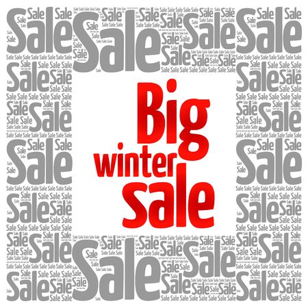 Big winter sale words cloud, business concept backgroundのイラスト素材