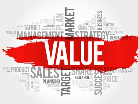 Value word cloud, business conceptのイラスト素材