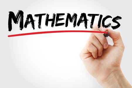 Hand writing Mathematics with marker, concept backgroundの写真素材