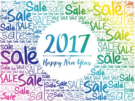 2017 Happy new year word cloud background, business concept