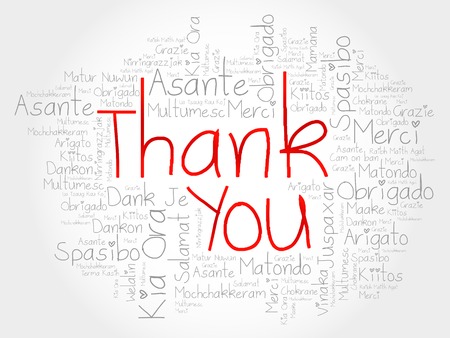 Thank You word cloud in different languages, concept backgroundのイラスト素材