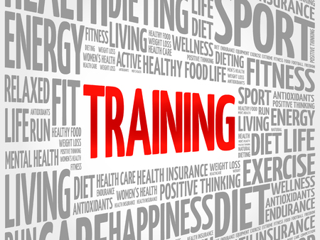 TRAINING word cloud background, health conceptのイラスト素材