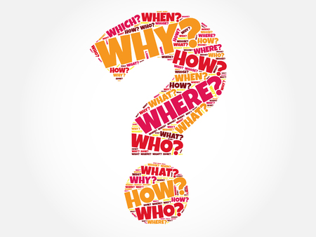 Question mark, Question words concept backgroundのイラスト素材