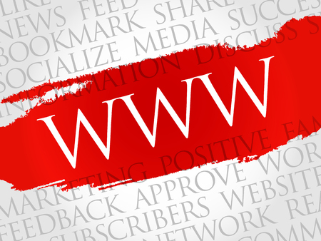 WWW word cloud, technology business concept backgroundのイラスト素材