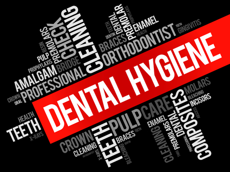 Dental hygiene word cloud collage, health concept backgroundのイラスト素材