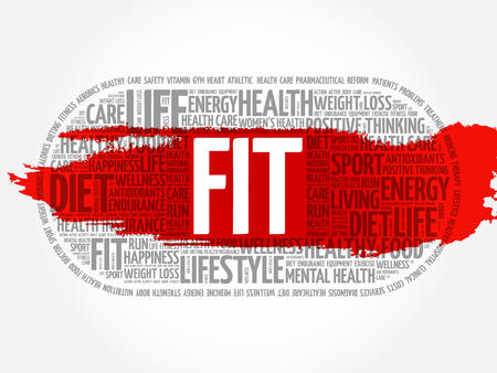 FIT word cloud background, health conceptのイラスト素材