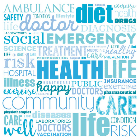 HEALTH word cloud collage, concept backgroundのイラスト素材