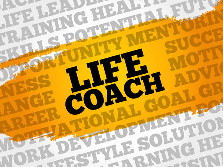 Life coach word cloud collage, business concept backgroundのイラスト素材