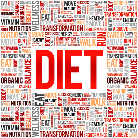 Diet word cloud collage, health concept backgroundのイラスト素材