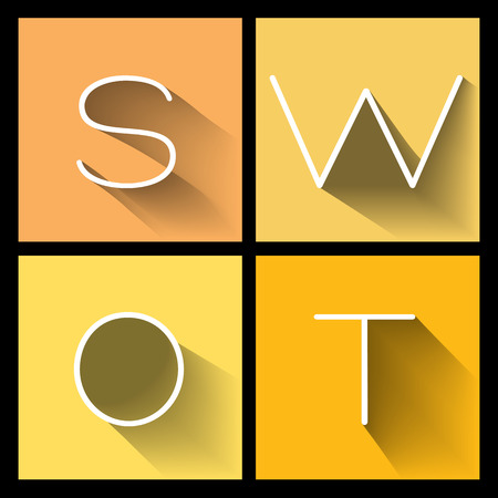 SWOT analysis business strategy management process vector conceptのイラスト素材