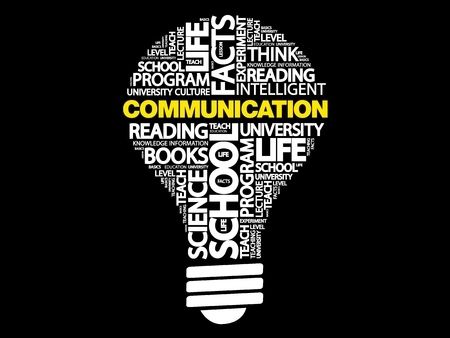 COMMUNICATION bulb word cloud, business conceptのイラスト素材