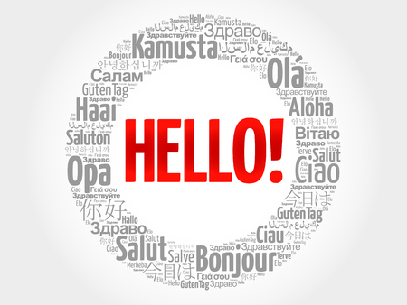 Hello word cloud in different languages of the world, background conceptのイラスト素材