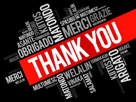 Thank You Word Cloud background, all languages, multilingual for education or thanksgiving dayのイラスト素材