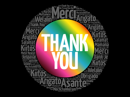 Thank You Word Cloud background, all languagesのイラスト素材