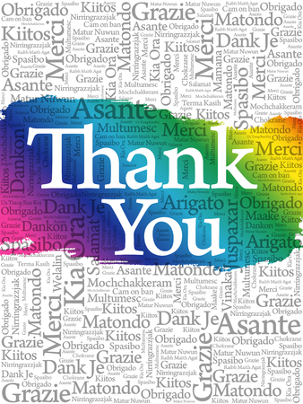 Thank You Word Cloud background, all languages, multilingual for education or thanksgiving dayのイラスト素材