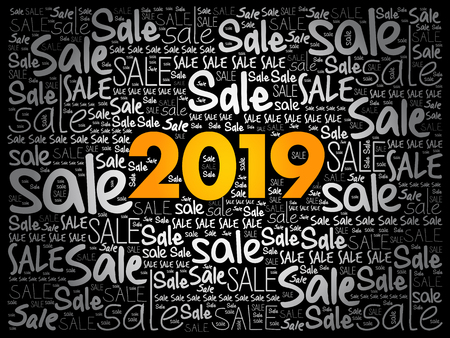 2019 SALE word cloud collage, business concept backgroundのイラスト素材