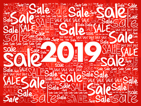2019 SALE word cloud collage, business concept backgroundのイラスト素材