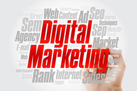Digital Marketing word cloud collage with marker, business concept backgroundの写真素材