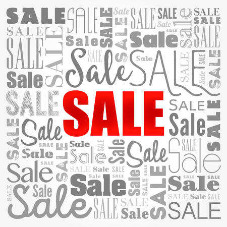 SALE word cloud collage, business concept backgroundのイラスト素材