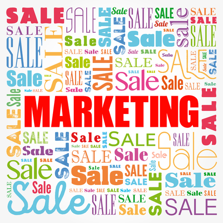 Marketing word cloud collage, business concept backgroundのイラスト素材