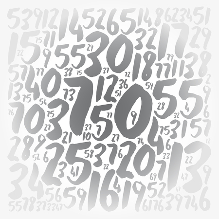 Numbers text cloud collage, concept backgroundのイラスト素材