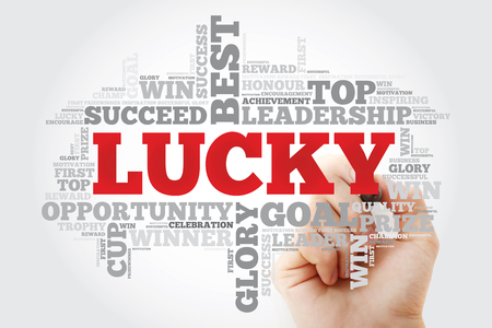 Lucky word cloud with marker, business conceptの写真素材