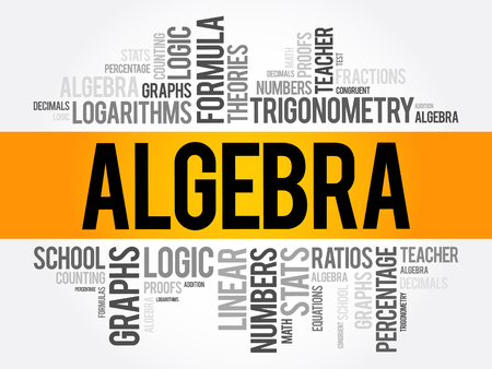 Algebra word cloud collage, education concept background