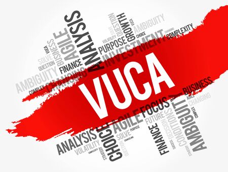 VUCA - Volatility, Uncertainty, Complexity, Ambiguity acronym word cloud, business concept backgroundのイラスト素材