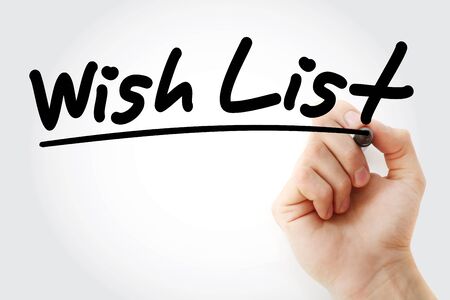 Wish List text with marker, concept backgroundの写真素材