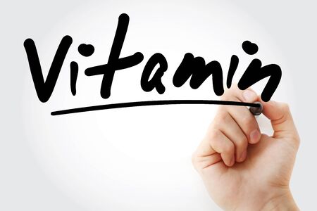 Vitamin text with marker, health concept backgroundの写真素材
