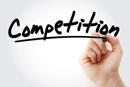 Competition text with marker, business concept backgroundの写真素材