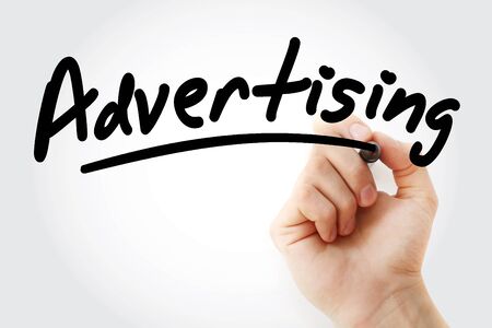 Advertising text with marker, business conceptの写真素材