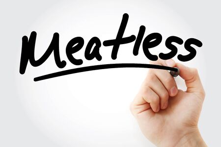 Meatless text with marker, concept backgroundの写真素材