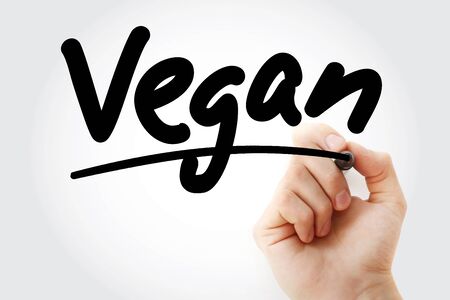 Vegan text with marker, conceptの写真素材