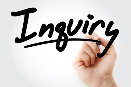 Inquiry text with marker, business conceptの写真素材