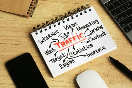TRAFFIC flowchart, technology concept for presentations and reportsの写真素材