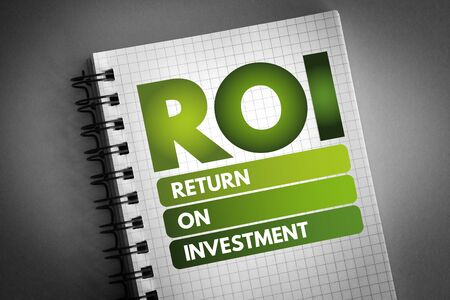 ROI - Return On Investment acronym, business concept backgroundの写真素材