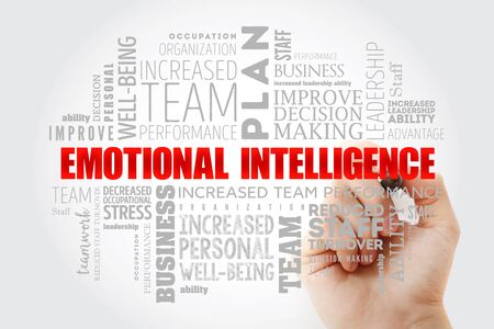 Emotional intelligence word cloud collage, business concept backgroundの写真素材