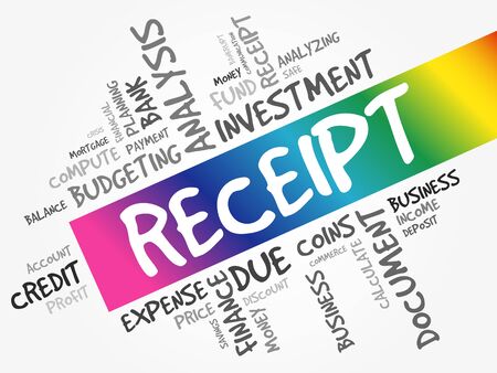 RECEIPT word cloud collage, business concept backgroundのイラスト素材