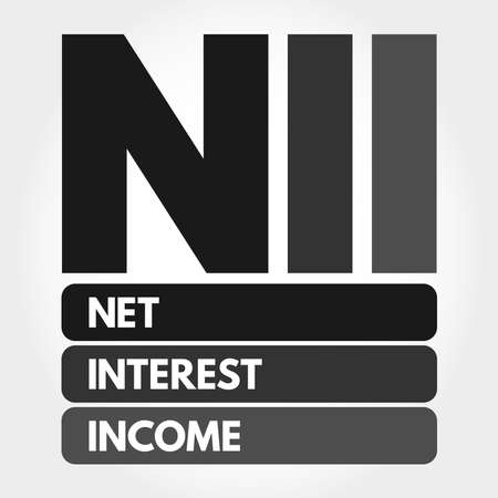 NII - Net Interest Income acronym, business concept backgroundのイラスト素材