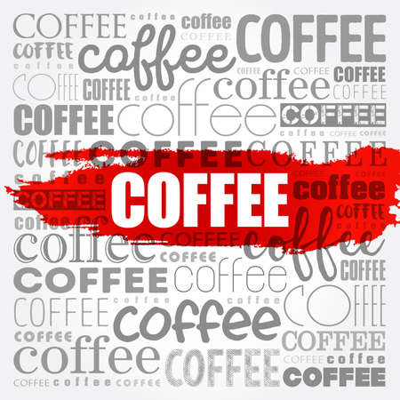 Coffee words cloud collage, art concept backgroundのイラスト素材