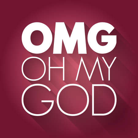 OMG - Oh My God acronym, concept backgroundのイラスト素材