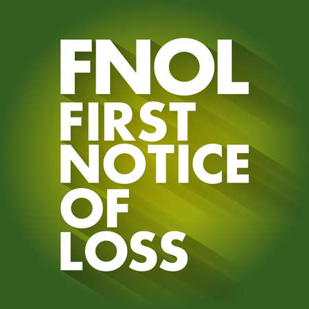 FNOL - First Notice Of Loss acronym, business concept backgroundのイラスト素材