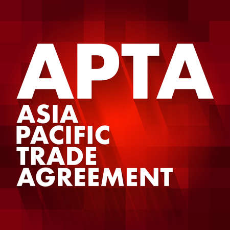APTA - Asia Pacific Trade Agreement acronym, business concept backgroundのイラスト素材