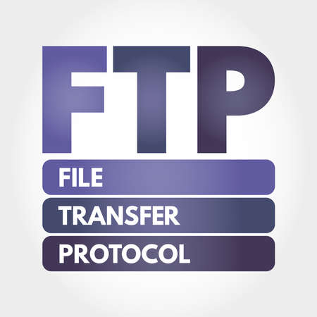 FTP - File Transfer Protocol acronym, technology concept backgroundのイラスト素材