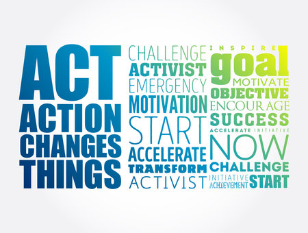 ACT - Action Changes Things word cloud, business concept backgroundのイラスト素材